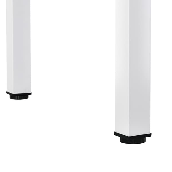 [en.casa]® Matbord Den Haag-120x60x75cm-pulverlackerat stål-melaminbelagd MDF-betongkänsla-vit-plats för 4