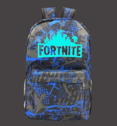 Fortnite ryggsäck med geometriskt mönster Night Luminous lyser i mörkret (Blå Mönster)