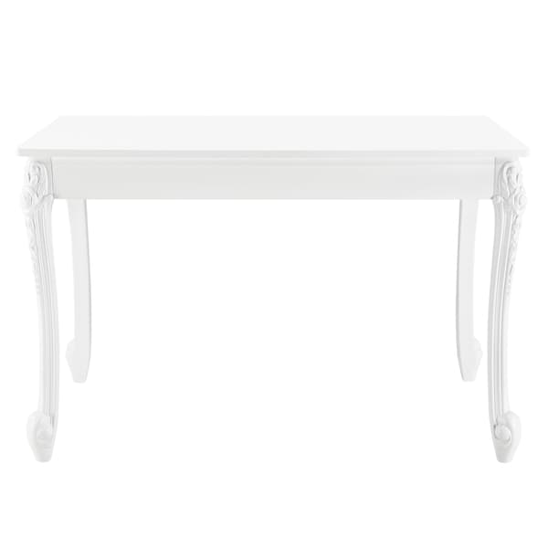 [en.casa] Matbord Lüneburg-116x66x76cm-MDF-plats för 4-vit-fyrkantig- tjocklek bordsskiva: 1,8 cm