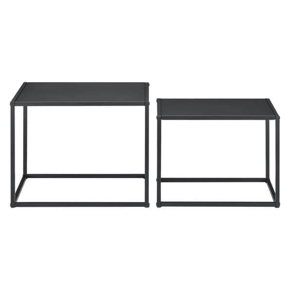 [en.casa]® Sofabord / Sideboard Unni sæt med 2-metal-35x45x35cm-30x40x30-modstandsdygtig mod ridser-sort-matt