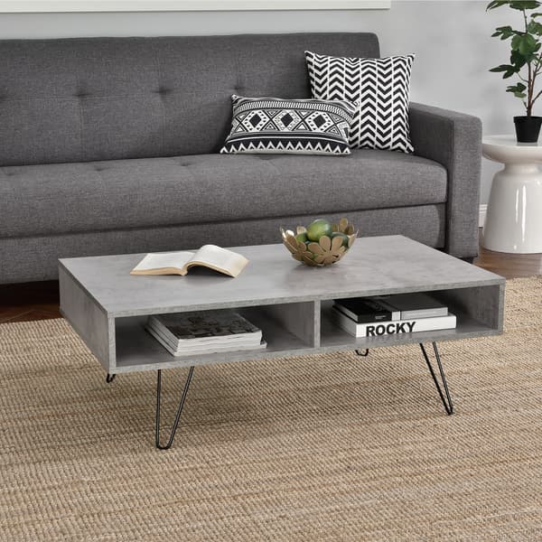 [en.casa]® Moderne sofabord Preston 100 x 60 x 35 ramme metal beton-optik