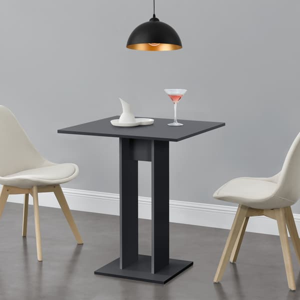 [en.casa] Matbord-Köksbord Lindesnes-65x65x78cm-melaminbelagd spånskiva-mörkgrå matt