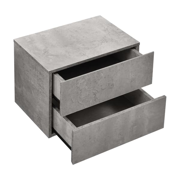 [en.casa]® Vægmonterende Skab - med 2 skuffer - 40x29x30cm - spånplade - betonfarvet