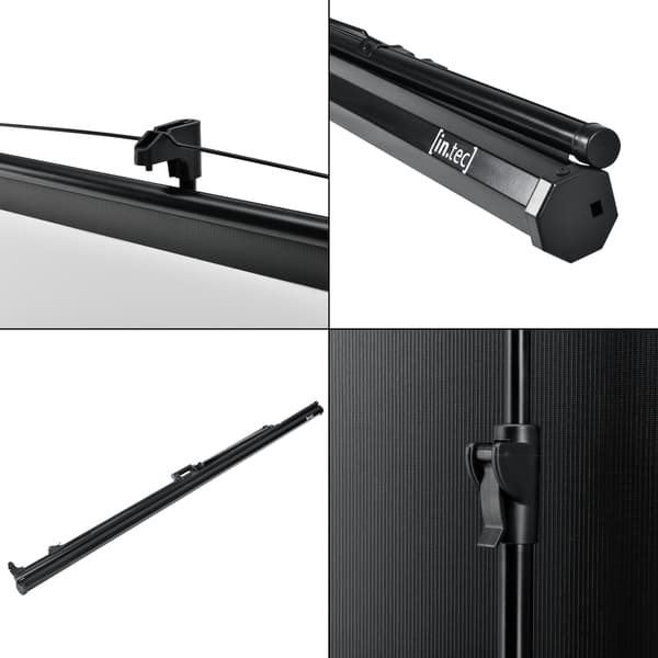 [in.tec] Projektorlærred-Projektorskærm med stativ - 213x216x65cm - 113 inch / 287 cm - HD / 3D - PVC belægning - Gain: 1,1 - Tripod