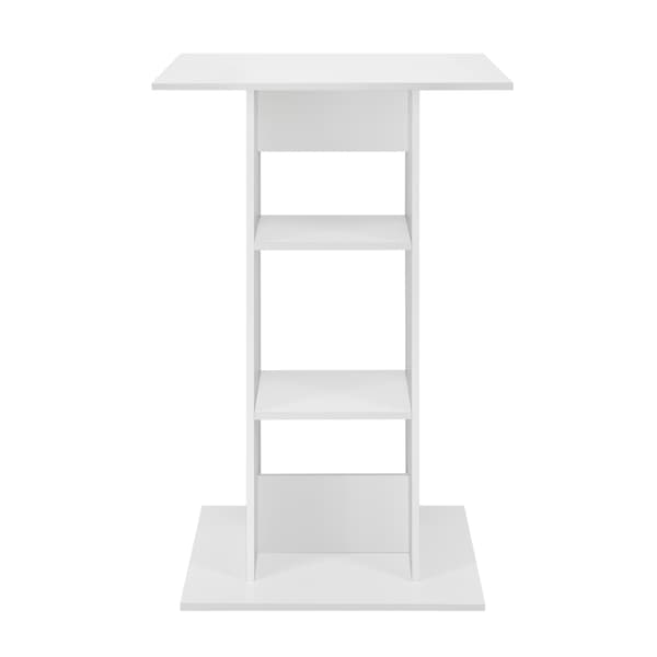 [en.casa] Barbord Visby-70x70x110cm-med hylde-hvid-melaminovertrukket spånplade