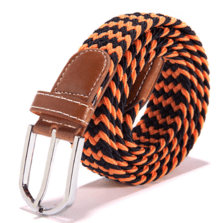 Flätat canvas skärp bälte orange/ svart accessoarer byxor
