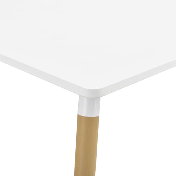 [en.casa]® Spisebord Margrethe - 80x80x74cm - firkantet - stål - MDF - eg farvet - hvid - plads for 3 personer