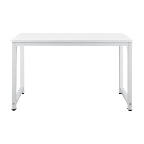 [en.casa]® Skrivebord Herning - 75x120x60cm - stål - melaminbelagt spånplade - justerbar højde - hvid
