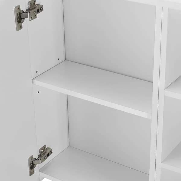 [en.casa]® Väggskåp Harstad för badrum med spegeldörr och 6 hyllplan-64x80x20cm-melaminbelagd spånskiva-vit