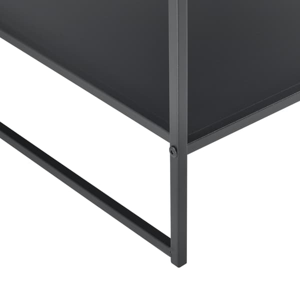 [en.casa]® Sängbord-Soffbord-51x53x51cm-svart matt-metall