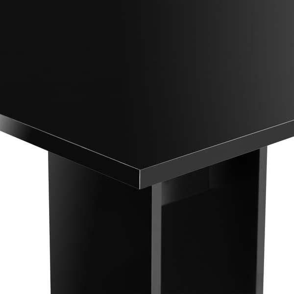 [en.casa] Matbord-Köksbord Lindesnes-65x65x78cm-melaminbelagd spånskiva-svart högglans