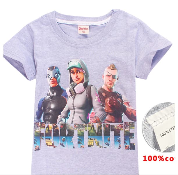 Fortnite T-shirt - Grå - Størrelse 140-160 (model 8393)