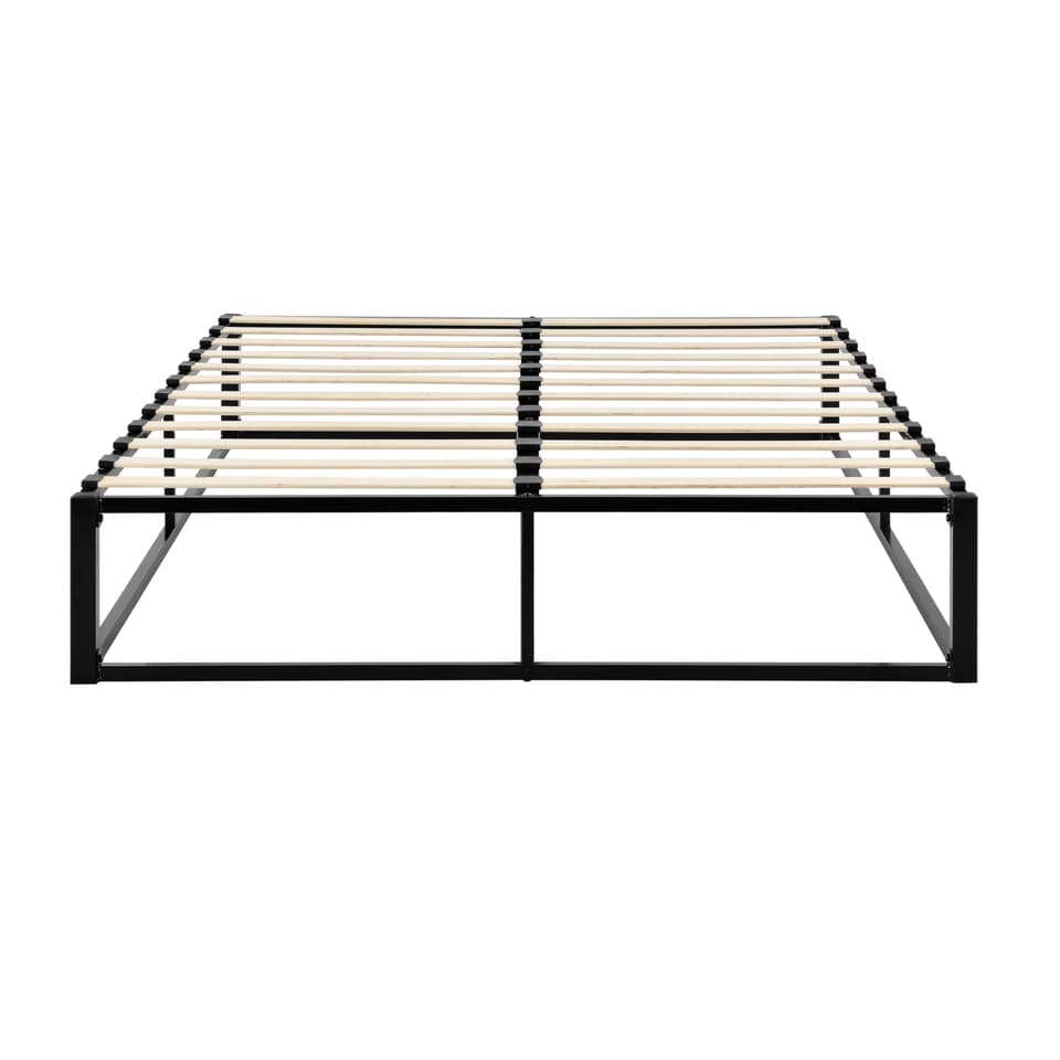 [en.casa]® Seng Bergkamen - 200x180cm - metal - stål - sort