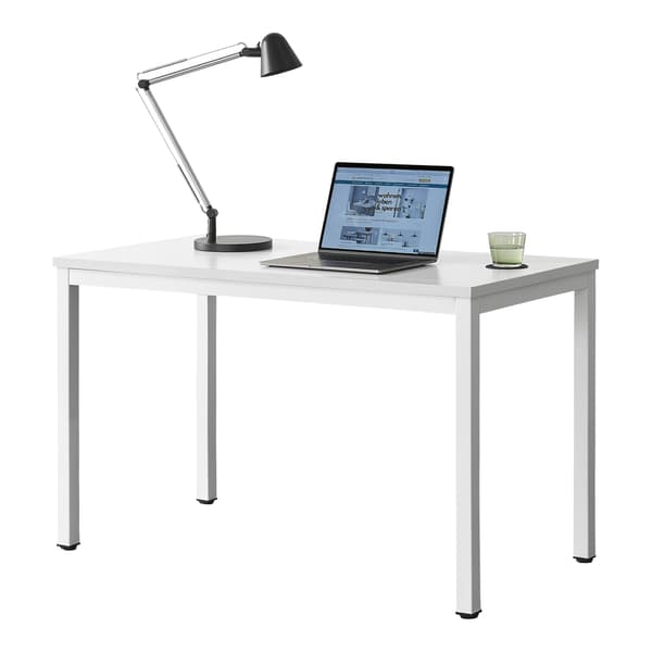 [en.casa]® Skrivbord Odense-75x120x60cm-justerbar höjd-stål-melaminbelagd spånskiva-vit
