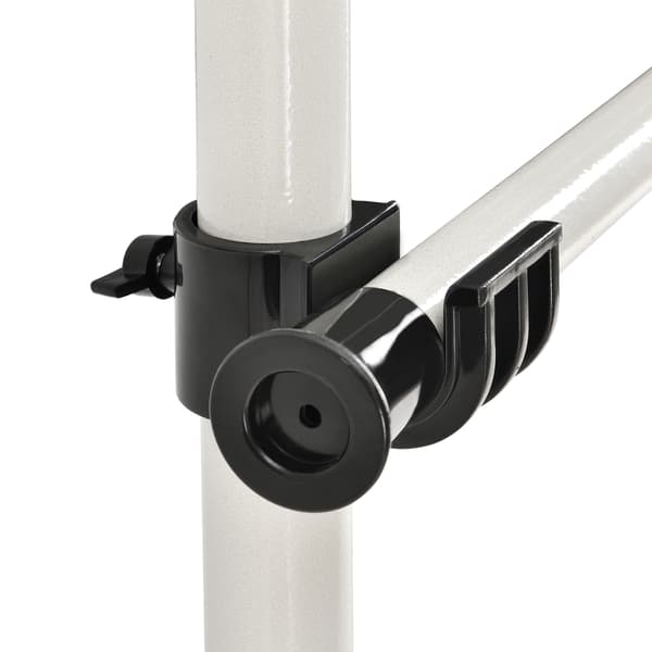 [en.casa]® Teleskooppinen vaatetanko, metalli, muovi 110 - 305 x 75 - 115 cm valkoinen