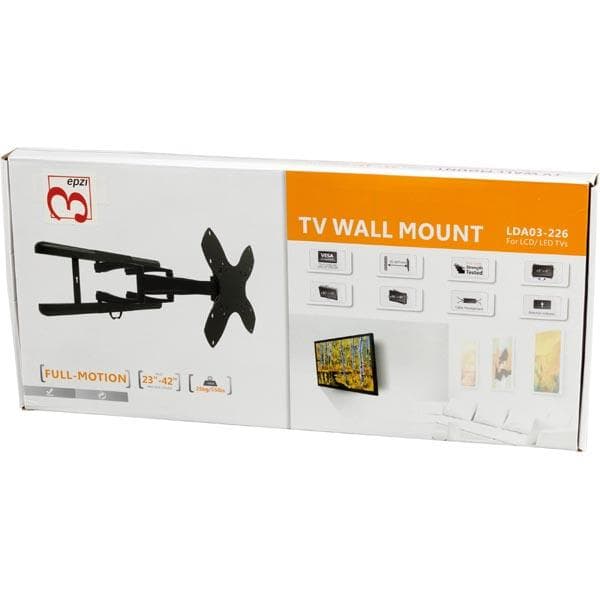 EPZI vægfæste til monitor, max 25kg, VESA, tilt/roterbar, alu, sort