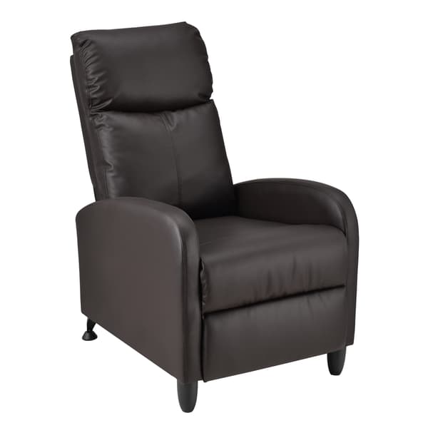 [en.casa] ® Relax lænestol Cleo-polstret-102x60x92cm-siddehøjde: 46 cm-PU kunstlæder-metal-brun-sort-justerbar ryg