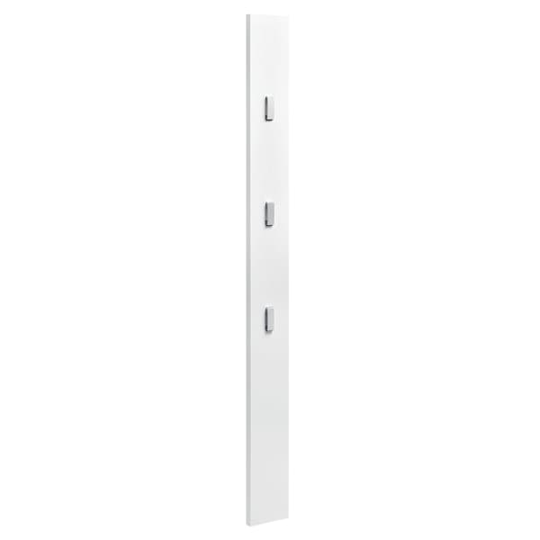 [en.casa]® Klädhängare / Väggpanel med 3 utfällbara krokar-170x15x2,5cm-vit högglans