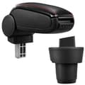 Miniatyrbillede 1 af 5: [pro.tec]® Armlæn til Volkswagen Up! tre- og femdørs - kunstlæder - sort med rød søm