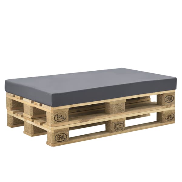 [neu.haus]® Sædehynde til pallemøbler - 120x80x10cm - vandafvisende - vaskbart betræk - mørkegrå