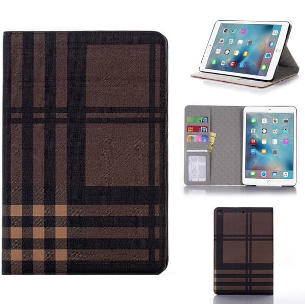 Plånboksfodral Apple iPad Mini 4 - Rutmönster Brun Brown