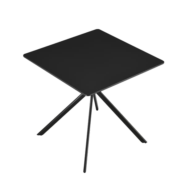 [en.casa]® Matbord-78x78x75cm-svartlackad-ben i metall
