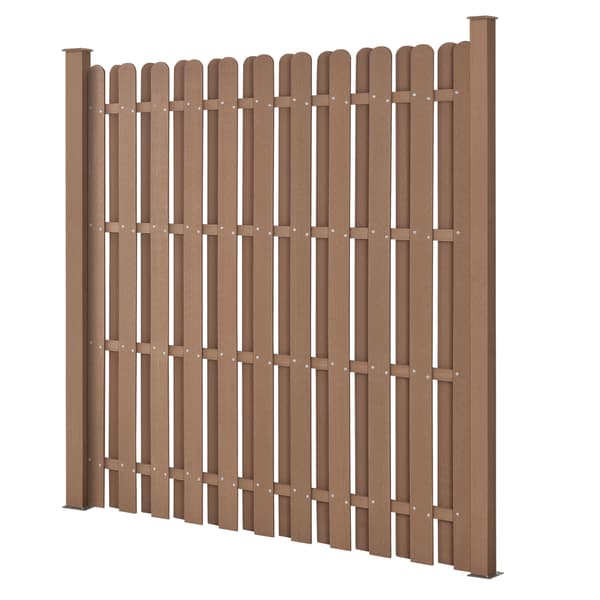 [neu.holz]® Hegn med stolpe - WPC-180x180cm - brun