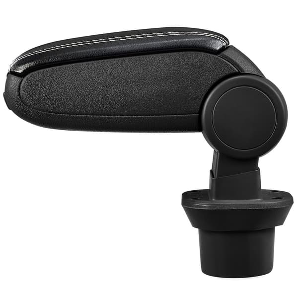 [pro.tec]® Automallikohtainen keskikäsinoja BMW Mini 2 / R55 Clubman / R56 Hatch / R57 Cabrio - keskikäsinoja - säilytystilalla - keinonahka - musta, valkoiset saumat