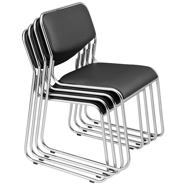 [pro.tec]® Kontorsstol/Konferensstol/Arbetsstol-set 4-Svart-51x77x55cm