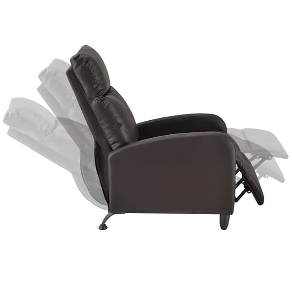 [en.casa] ® Relax lænestol Cleo-polstret-102x60x92cm-siddehøjde: 46 cm-PU kunstlæder-metal-brun-sort-justerbar ryg