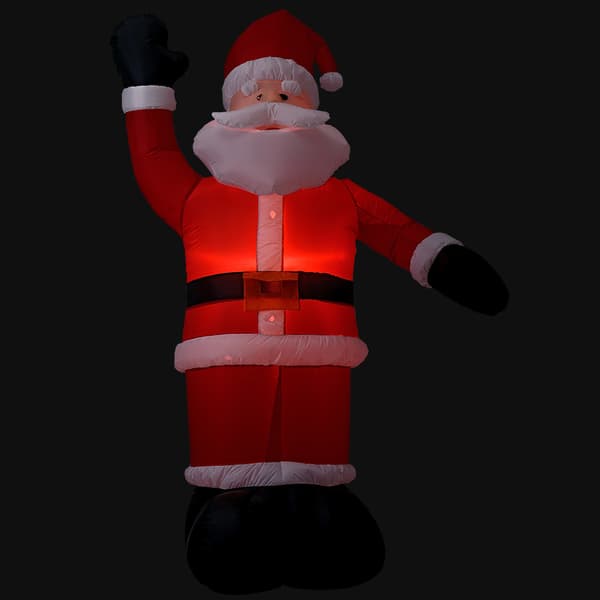 [en.casa]® Gigantisk uppblåsbar, lysande jultomte