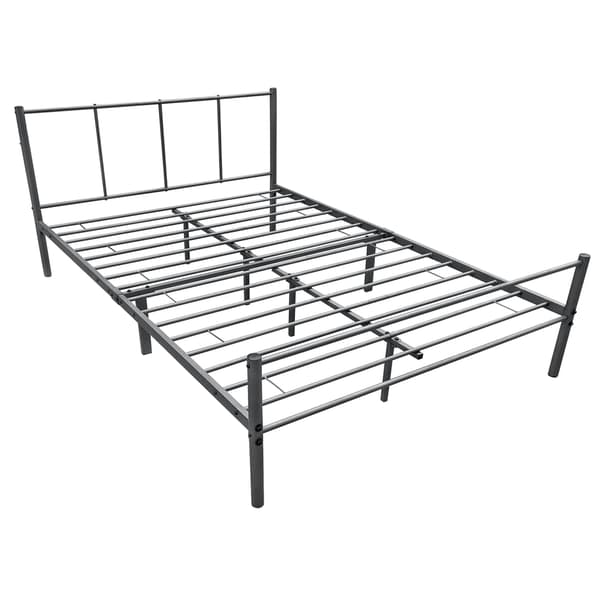 [en.casa]® Sängstomme Laos i metall inkl. ribbotten-200x140cm-stål-mörkgrå matt-reptålig