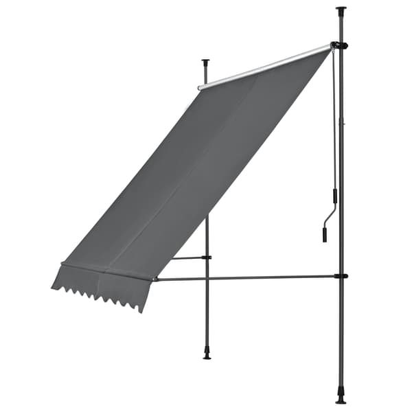 [pro.tec]® Terassmarkis-utan borrning-pulverlackerat stål-justerbar höjd:200-300cm-antrazitgrå-grå-250x120x200-300cm