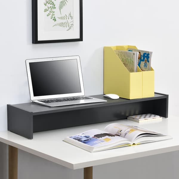 [en.casa]® Skärmstativ-100x27x15cm-spånskiva-mörkgrå-max. belastning: 10 kg