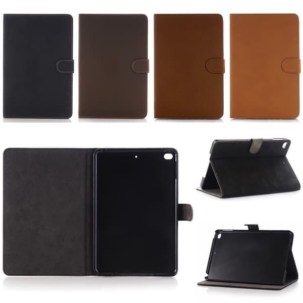 Fodral Mocka/Läder iPad Mini 5 (2019) - Retro (4 Färger) Ljusbrun