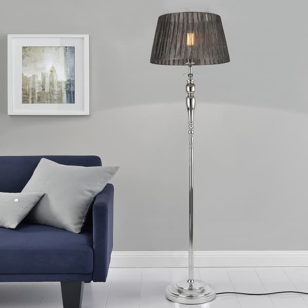 [lux.pro] gulvlampe Lingen- 151xØ40cm - 230V, 50Hz - 1xE27 - metal / tekstil - grå