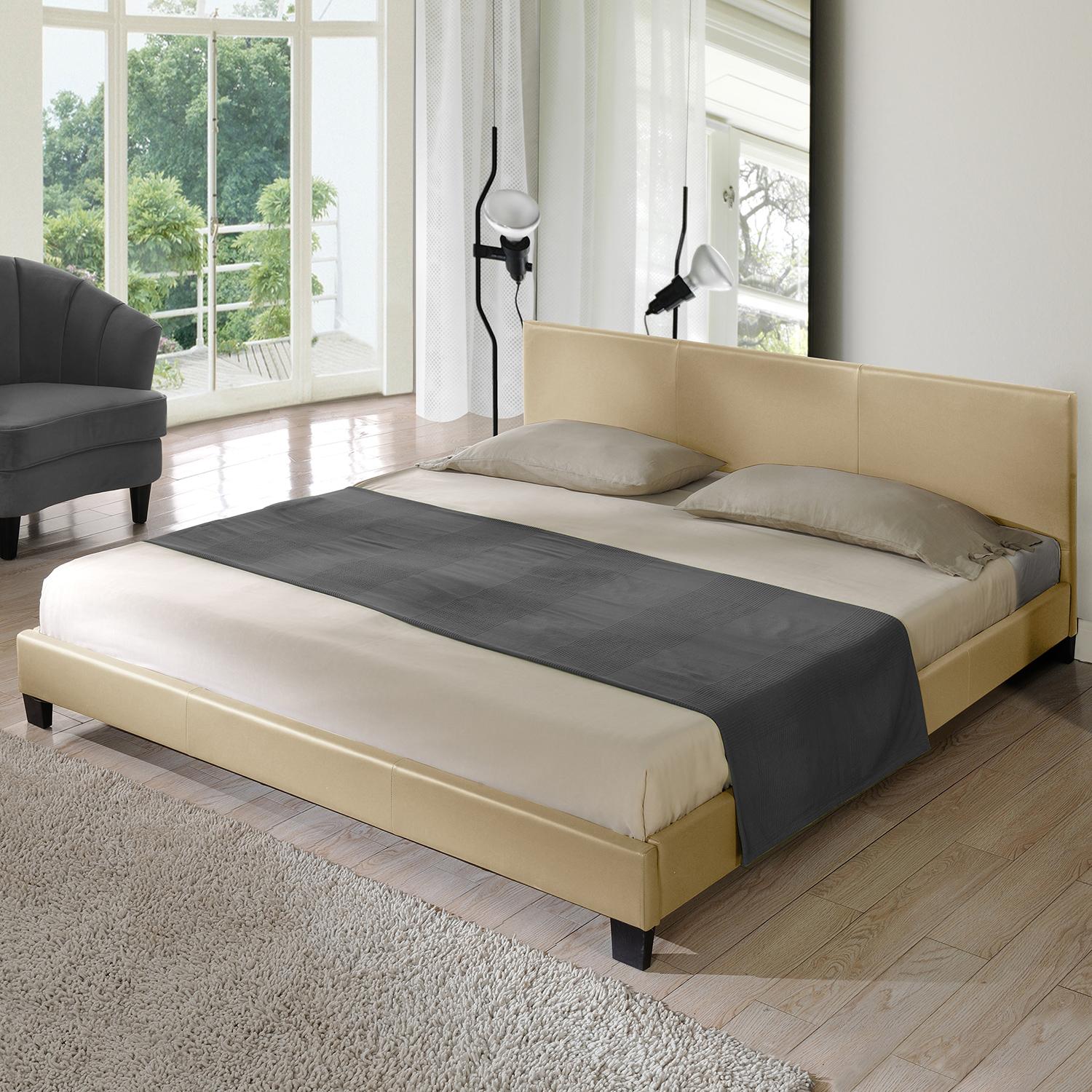 Corium® Moderni, tekonahalla verhoiltu parisänky 140x200 cm (beige)