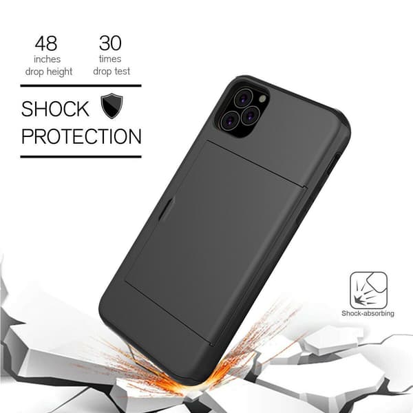 iPhone 11 Iskunkestävä kuori korttipaikka 4x Väri Lompakko