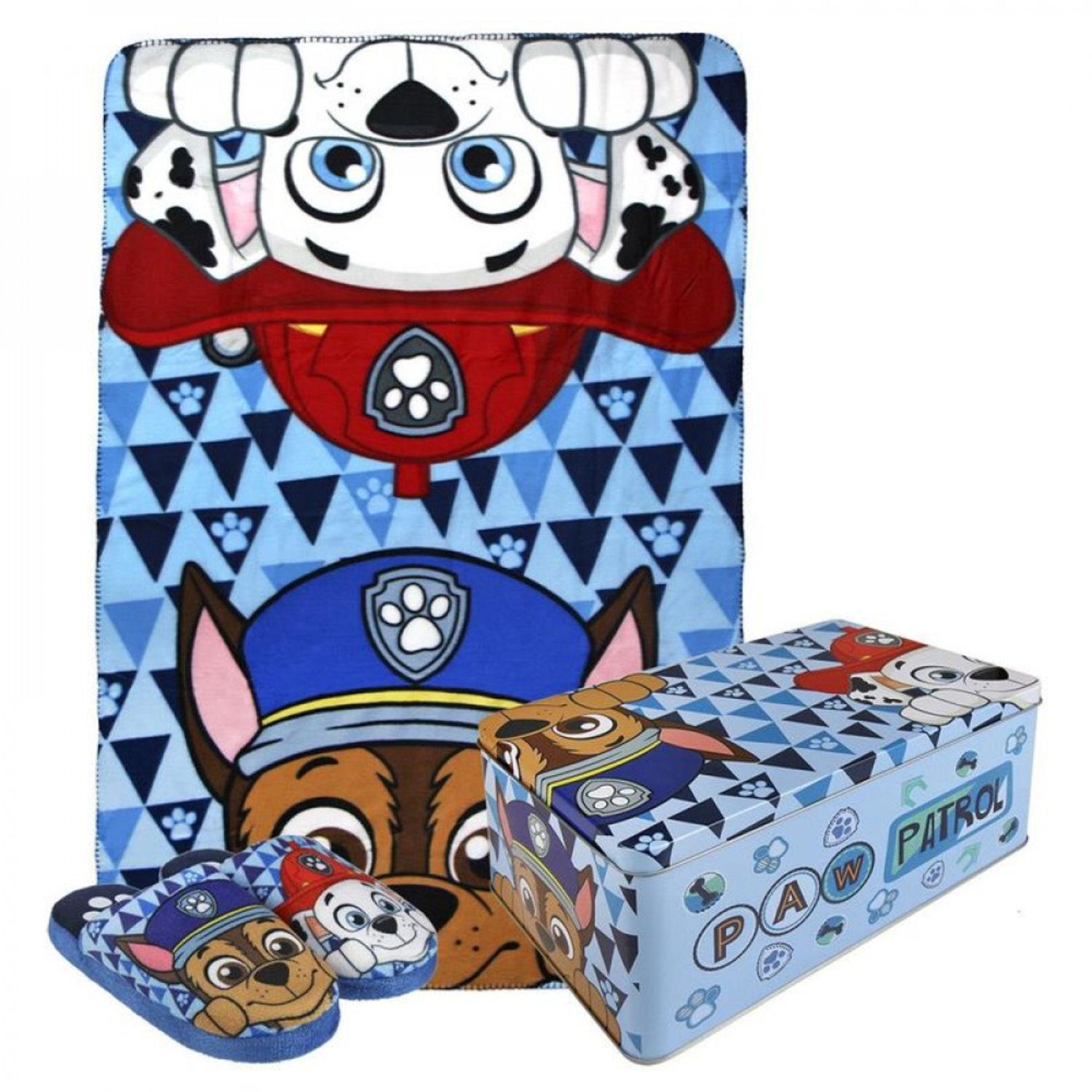 Paw Patrol - Presentset Plåtask Filt & Tofflor Stl 28/29