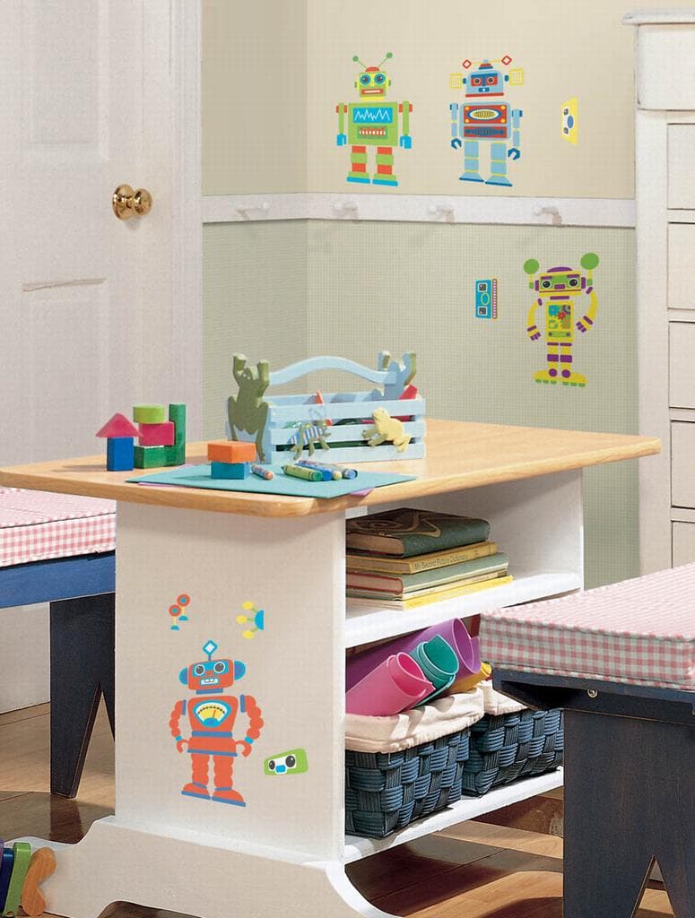 Vægdekoration - Build Your Own Robot - RoomMates - Wallstickers