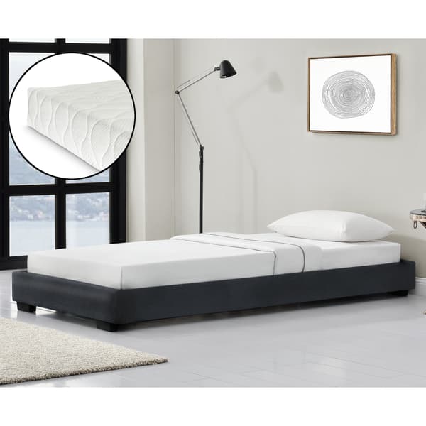 Corium® Luna Sengestel - inkl. madras - kunstlæder - 90x200 - sort