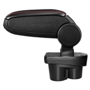[pro.tec]® Armlæn til Opel Corsa E (november 2014-) - kunstlæder - sort med rød søm