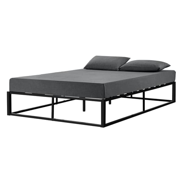 [en.casa]® Seng Bergkamen - 200x140cm - metal - stål - sort