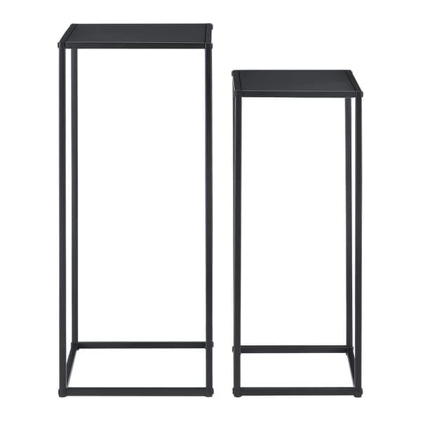 [en.casa]® Sofabord / Sideboard Ulf-sæt med 2-metal-70x30x30cm-60x25x25cm-modstandsdygtig mod ridser-sort-matt