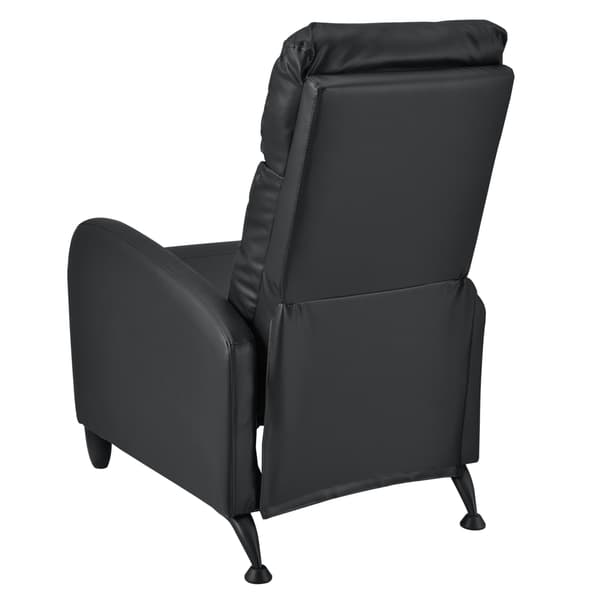 [en.casa]® Relax fåtölj Cleo-stoppad-102x60x92cm-sitshöjd:46cm-PU konstläder-metall-svart-justerbar rygg