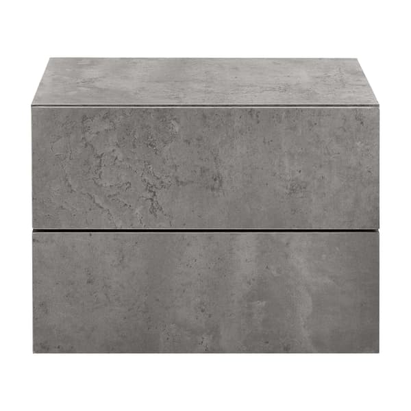 [en.casa]® Vægmonterende Skab - med 2 skuffer - 40x29x30cm - spånplade - betonfarvet