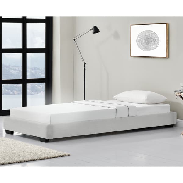 Corium® Klädd sängstomme Linnéa inkl. ribbotten-200x90cm-MDF-konstläder-vit