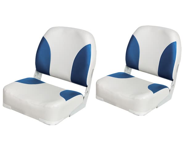 [pro.tec]® Foldelig bådstol sæt - 2 stk. - 41,5x39x51cm - blå/hvid