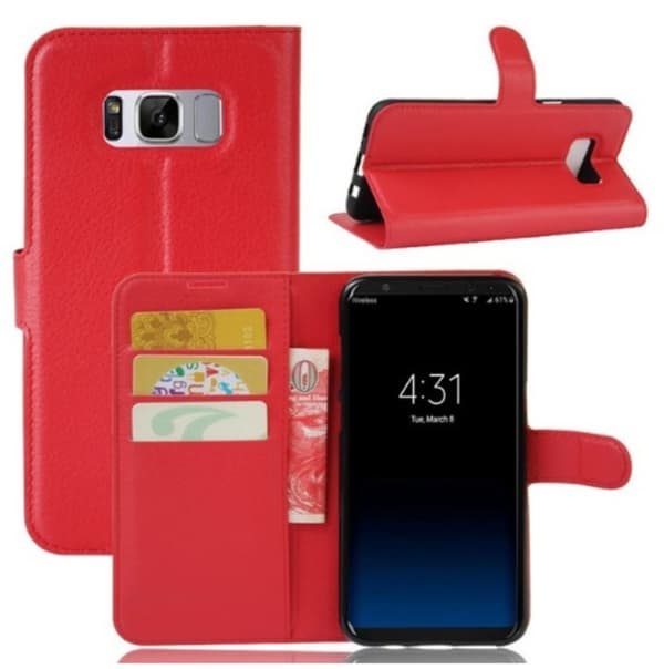 Mobilväska Samsung Galaxy S8 Red w/Stand