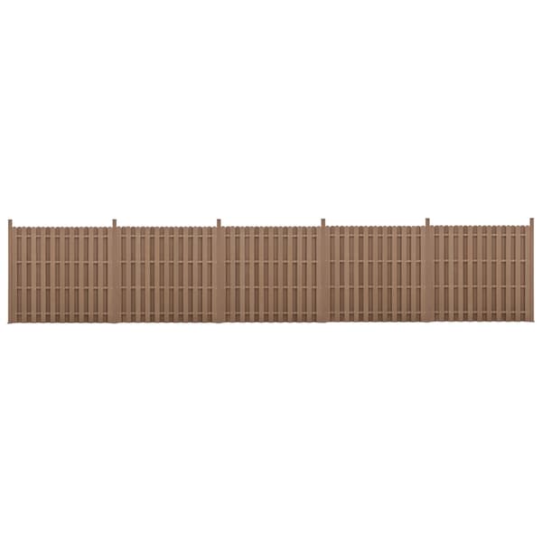 [neu.holz]® WPC Staket-set 5-med stolpar-185x932cm-brun